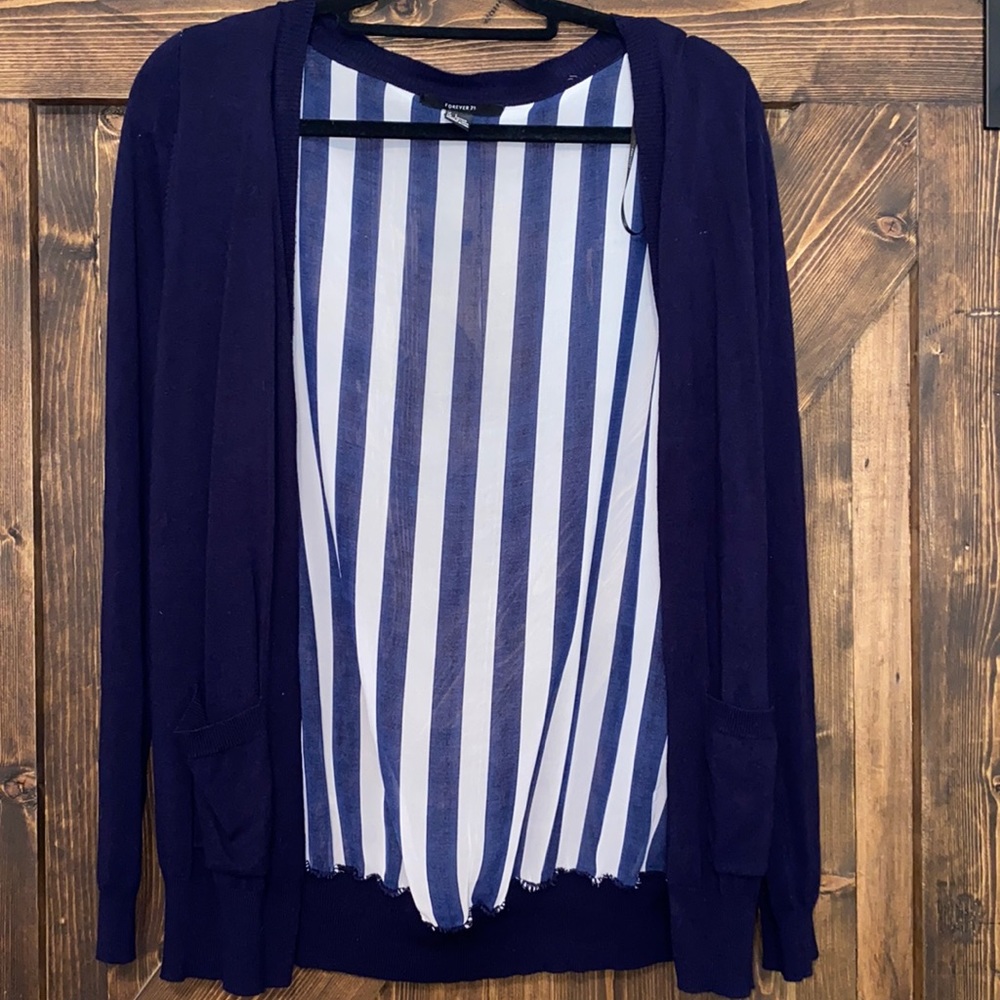 Womens Nautical Cardigan-Size Large